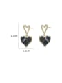 thumb Brass Cubic Zirconia Black Heart Dainty Stud Earring 2