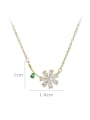 thumb Brass Cubic Zirconia Flower Dainty Necklace 2