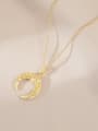thumb Brass Cubic Zirconia Moon Dainty Necklace 2