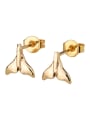 thumb Brass Cute Smooth Fish  Earring and Necklace Set 2