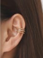 thumb Brass Cubic Zirconia Geometric Minimalist Single  Clip Earring(Single) 0
