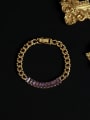 thumb Brass Cubic Zirconia Geometric Vintage Link Bracelet 0
