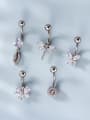 thumb Brass Cubic Zirconia Heart Cute  Belly Studs & Belly Bars 2