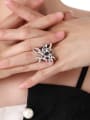 thumb Brass Cubic Zirconia  Vintage Shaped Spider  Band Ring 0