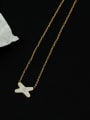 thumb Brass Shell Letter Minimalist Necklace 0