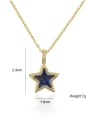 thumb Brass Glass Stone  Minimalist Five-pointed star Pendant Necklace 2