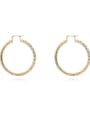 thumb Copper Hollow Round Minimalist Hoop Trend Korean Fashion Earring 0
