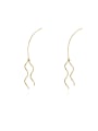 thumb Copper  Minimalist Long Ear Line Threader Trend Korean Fashion Earring 2