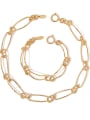 thumb Brass Simple Retro Hollow Geometric Chain Necklace 4