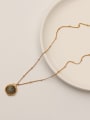thumb Brass Glass Stone Geometric Vintage Trend Korean Fashion Necklace 2