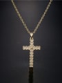 thumb Brass Cubic Zirconia Vintage Cross  Pendant Necklace 1