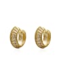 thumb Brass Cubic Zirconia Geometric Vintage Huggie Trend Korean Fashion Earring 0