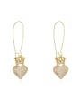 thumb Copper Rhinestone Heart Dainty Hook Trend Korean Fashion Earring 0