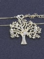 thumb Brass Cubic Zirconia Tree Vintage Necklace 1