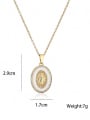 thumb Brass Cubic Zirconia Enamel Oval Vintage Virgin mary Pendant Necklace 2