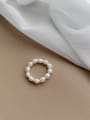 thumb Freshwater Pearl White Artisan Bead Fashion Ring 0