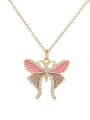 thumb Brass Enamel Butterfly Vintage Necklace 2