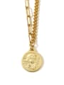 thumb Brass Coin Artisan round pendant Necklace 0