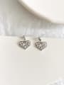 thumb Copper Cubic Zirconia Heart Cute Stud Trend Korean Fashion Earring 4