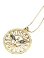 thumb Brass cubic zirconia ethical hollow round Pendant Necklace 2