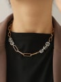 thumb Brass Geometric Hollow Chain  Hip Hop Necklace 2