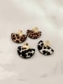 thumb Alloy Resin Geometric Vintage Scalloped Leopard Stud Earring/Multi-color optional 2