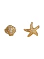 thumb Brass Cubic Zirconia Asymmetrical  Star Minimalist Stud Earring 2
