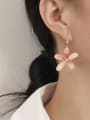 thumb Brass Enamel Flower Minimalist Hook Earring 2