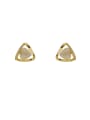 thumb Brass Cats Eye Triangle Minimalist Stud Earring 2
