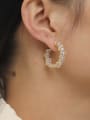 thumb Brass Cubic Zirconia Geometric Minimalist Cluster Earring 1