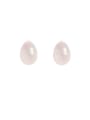 thumb Brass Freshwater Pearl Water Drop Minimalist Stud Earring 0