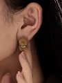 thumb Brass Hairball Rabbit Cute Single Earring(Single-Only One) 1