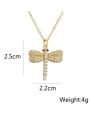 thumb Brass Cubic Zirconia Dragonfly Cute Necklace 2