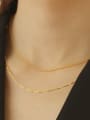 thumb Brass Geometric Minimalist smooth chain Necklace 1