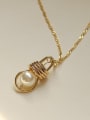thumb Brass Imitation Pearl Irregular Vintage Light bulb pendant Necklace 4