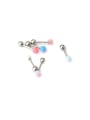 thumb Titanium Steel Opal Round Hip Hop Stud Earring(Single Only One) 1