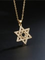 thumb Brass Cubic Zirconia  Vintage Five-pointed star Pendant Necklace 3