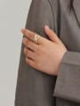 thumb Copper Smooth Cross Minimalist Free Size Band Fashion Ring 2