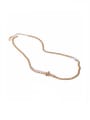 thumb Brass Imitation Pearl  Minimalist Hollow Chain Necklace 2