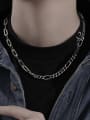 thumb Brass Cubic Zirconia Geometric Hip Hop Hollow Chain Necklace 2
