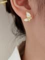 thumb Brass Shell Butterfly Minimalist Stud Earring 1