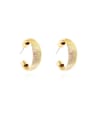thumb Brass Weave Minimalist Stud Earring 0