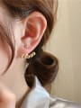 thumb Brass Bead Irregular Vintage Stud Earring 3