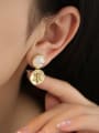 thumb Brass Shell Round Dainty Stud Earring 1