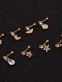 thumb Brass Cubic Zirconia Heart Cute Stud Earring(single) 3