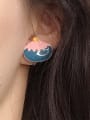 thumb Alloy Enamel Heart Cute Stud Earring 1