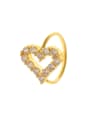 thumb Brass Cubic Zirconia Heart Trend Nose Studs 3