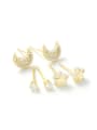 thumb Brass Cubic Zirconia Moon Cute Stud Earring 0