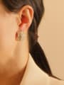 thumb Brass Cubic Zirconia Geometric Bohemia Stud Trend Korean Fashion Earring 3