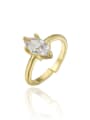 thumb Brass Cubic Zirconia Water Drop Vintage Band Ring 0